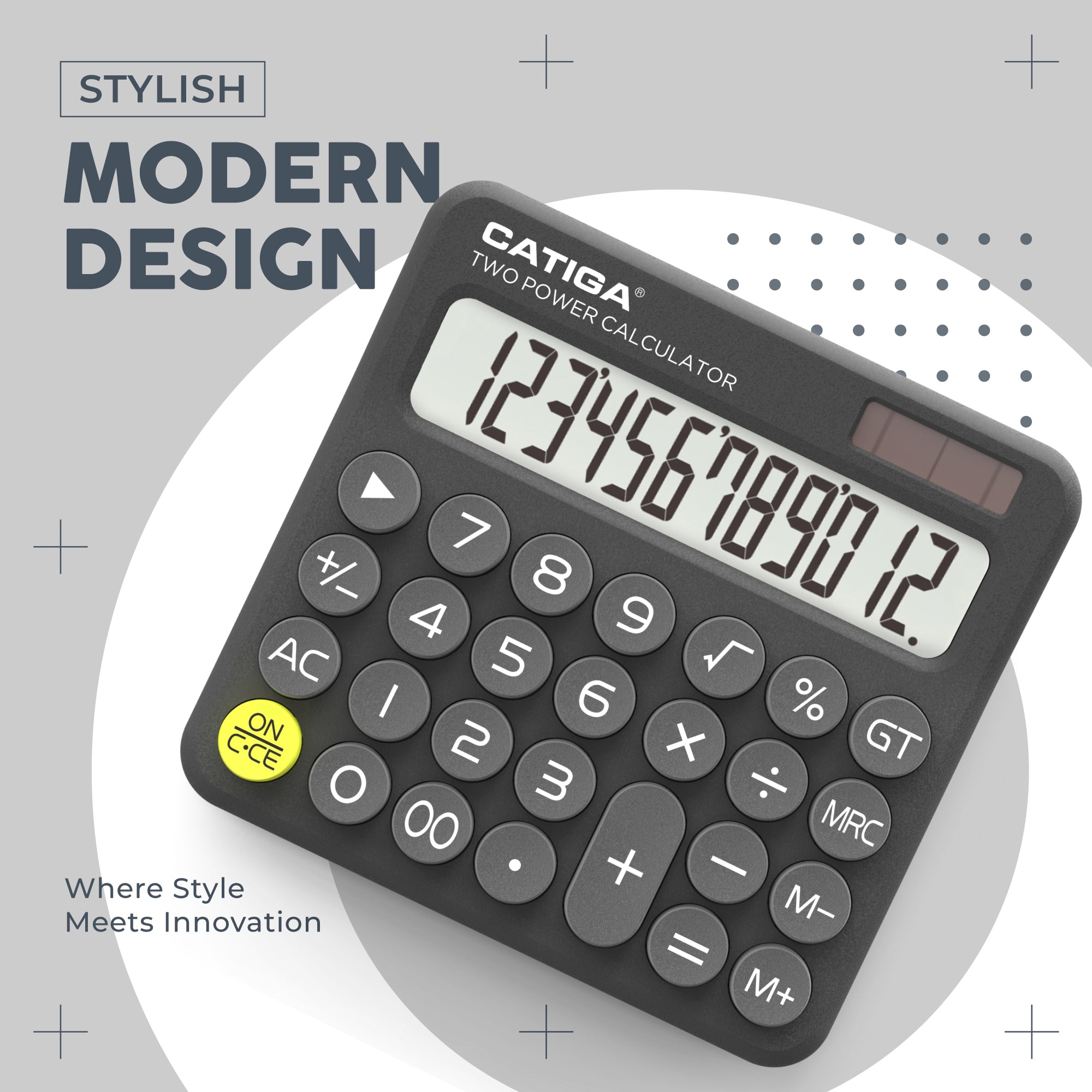 Catiga SD-1299 retro kalkulačka 12místná tmavě šedá