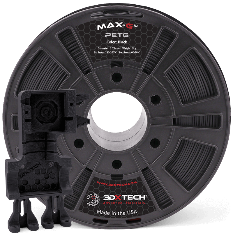 3DXTech MAX-G PETG filament 1,75 mm 1 kg černý odolný