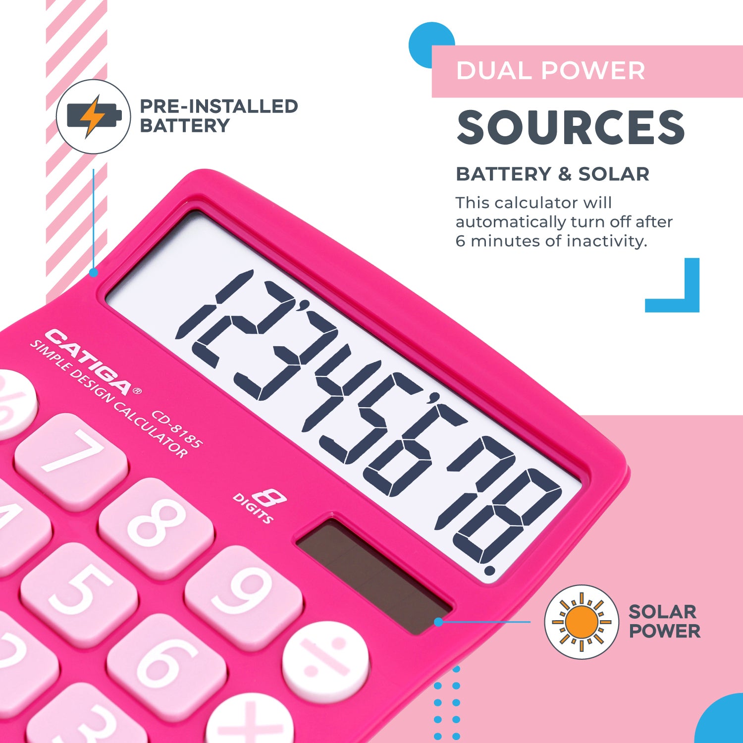 Catiga CD-8185 stolní kalkulačka 8místná 2 ks