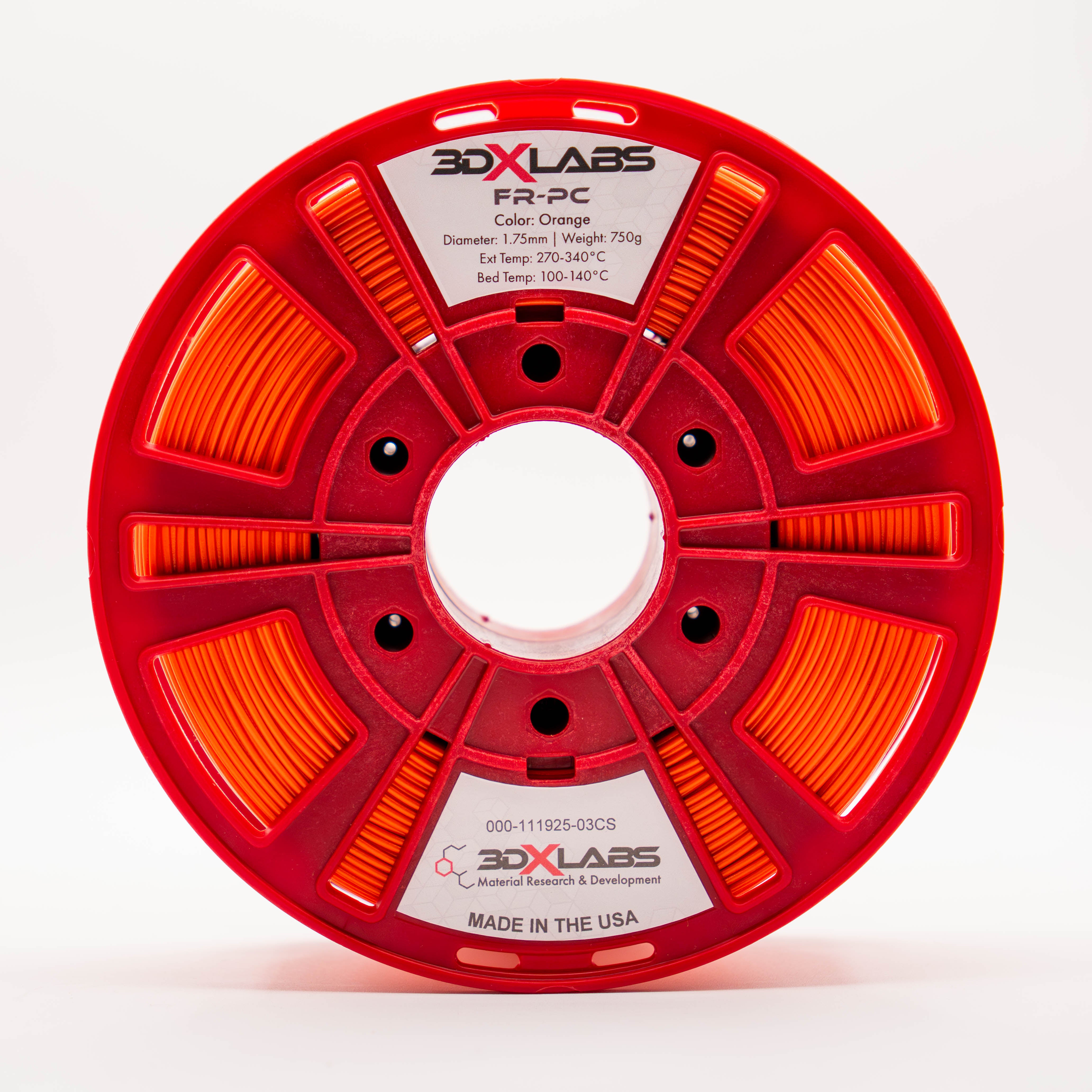 3DXTECH 3DXLABS FR-PC filament černý 1,75 mm 750 g V-0