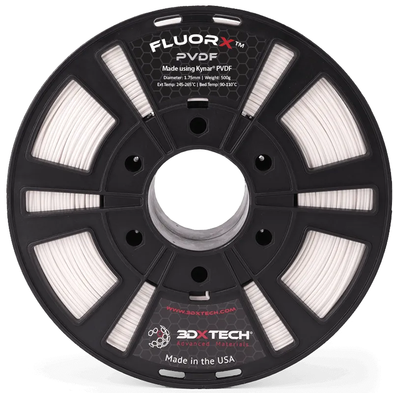 3DXTECH FLUORX PVDF filament Natural 750 g chemický